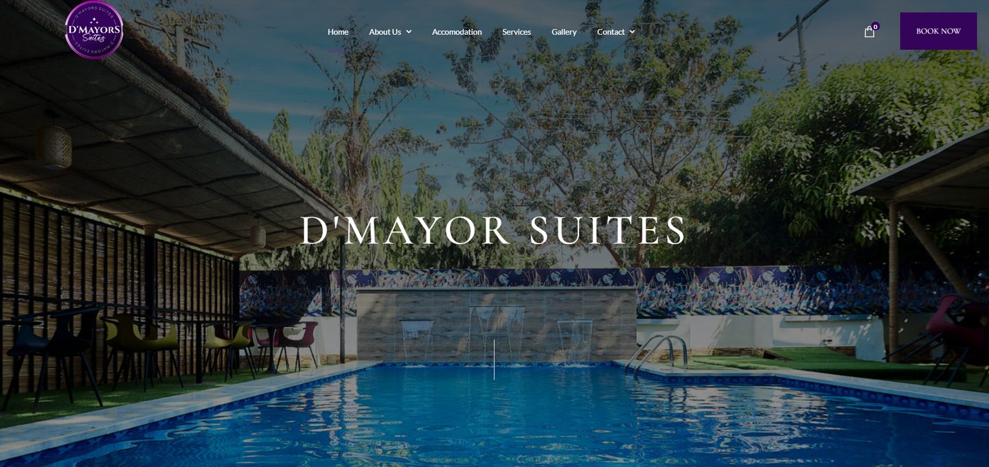 DMayor Suites hospitality and hotel booking website homepage